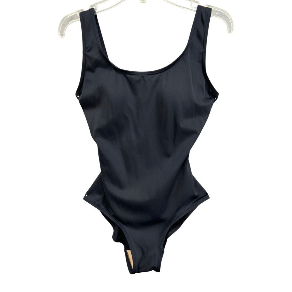 LL Bean Swimsuit Womens Sz 4 Black Beansport Tanksuit One Piece Swimsuit UPF 50+